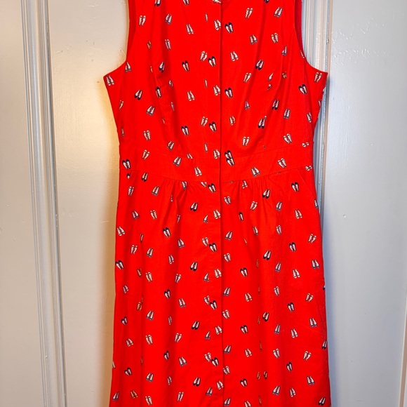 Boden Rosehip Ballet Slippers Leila Shirt Dress - Size 10 Sleeveless Red - Picture 2 of 15